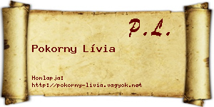 Pokorny Lívia névjegykártya